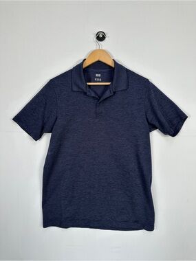 Uniqlo DRY EX Polo Shirt Navy Performance Quick Dry Breathable Size L NWOT